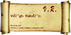 Végh Rabán névjegykártya